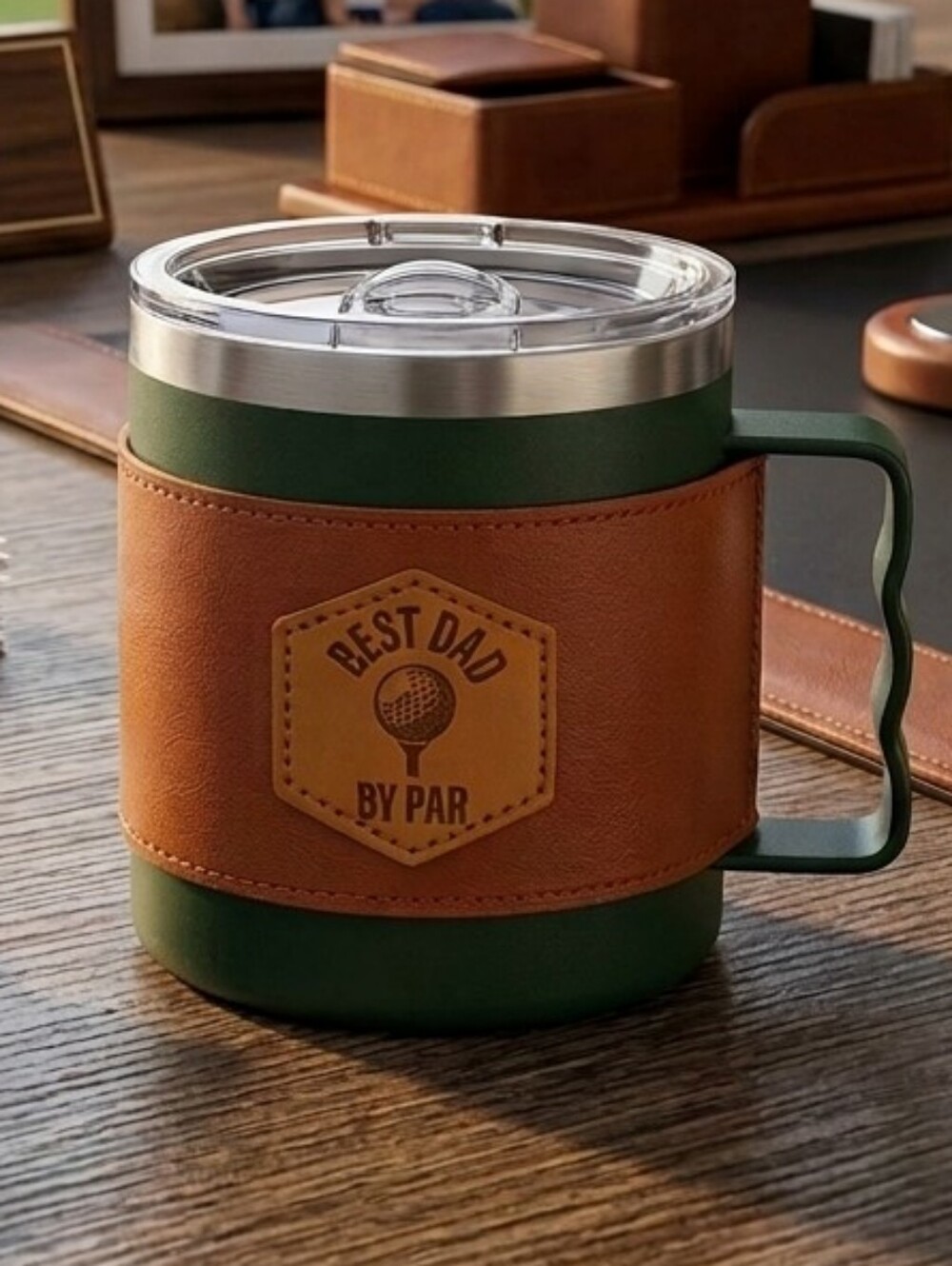 Crofton Travel Mug with Leather Wrap - NWT